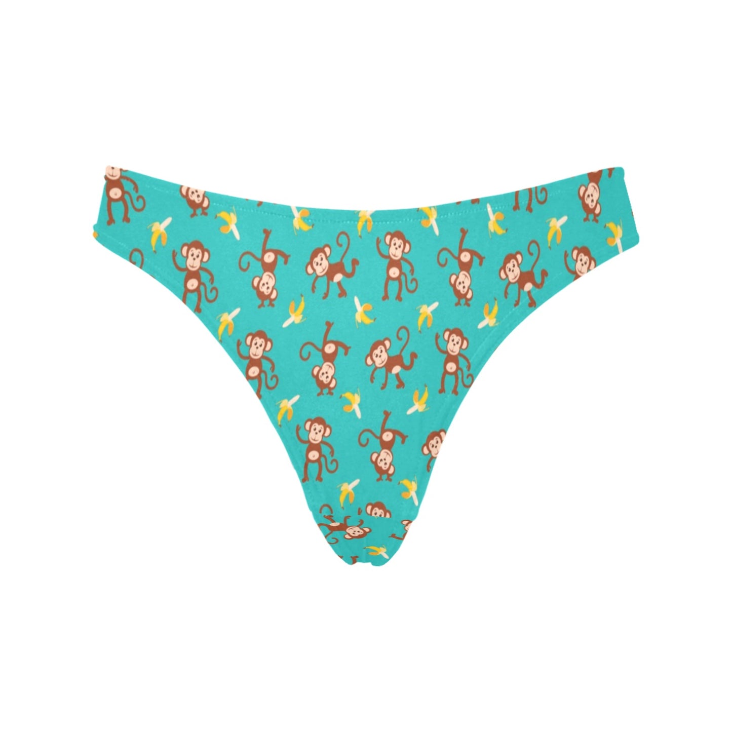 Monkey Banana Design Themed Print Women's Thongs