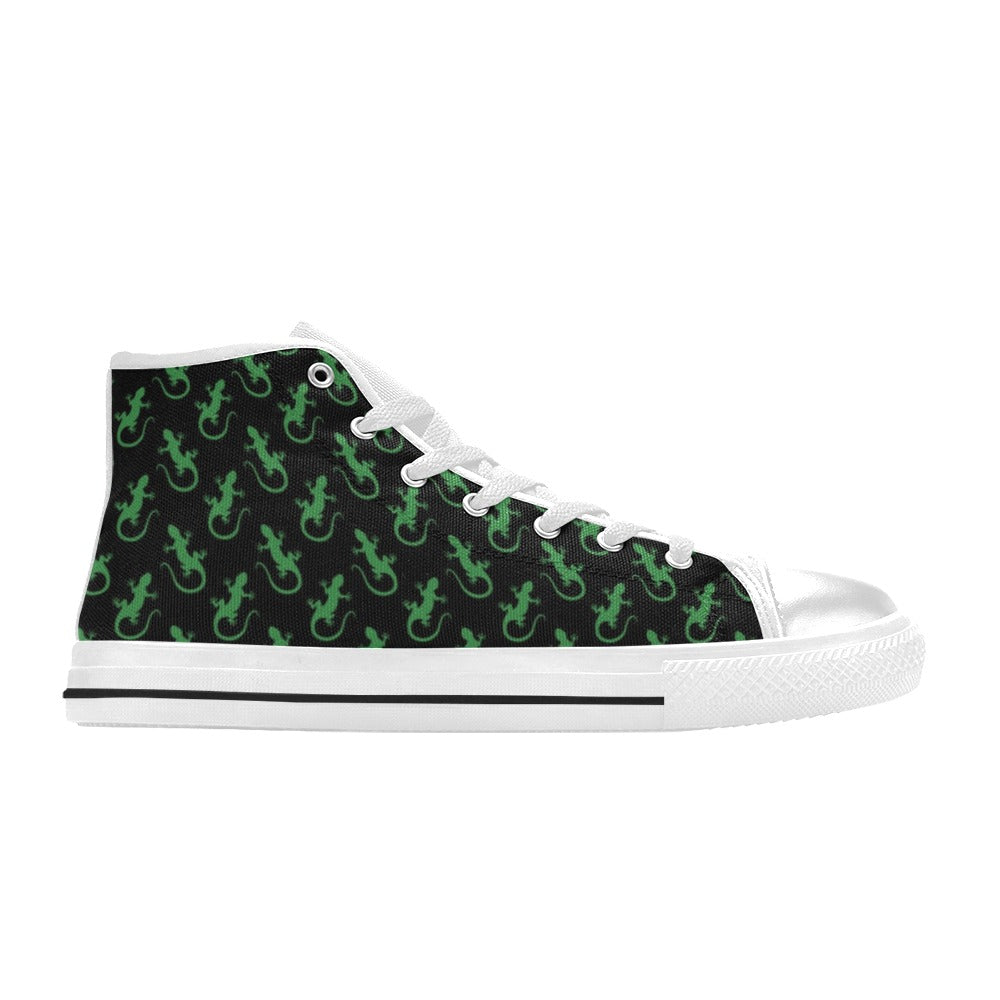 lizard Print Design LKS401 Men's High Top Canvas Shoes