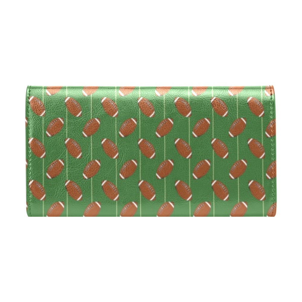 American Football on Field Themed Women's Trifold Wallet