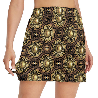 Ancient Greek Print Design LKS3012 17" Golf & Pickleball Skort with Pockets