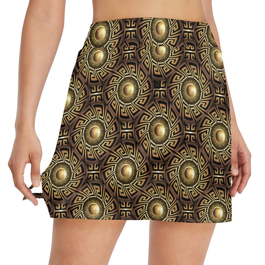 Ancient Greek Print Design LKS3012 17" Golf & Pickleball Skort with Pockets