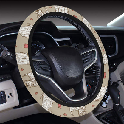 Scottish Terriers Print Design LKS3017 Steering Wheel Cover with Elastic Edge