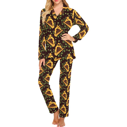 Harp Pattern Print Design 02 Women's Long Pajama Set