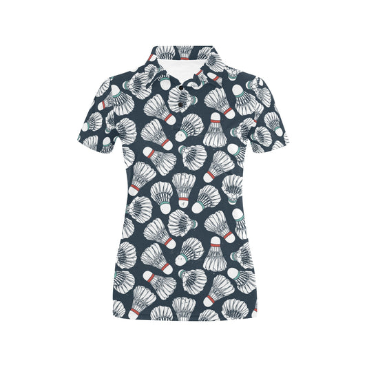 Badminton Ball Pattern Print Design 01 Women's Polo Shirt