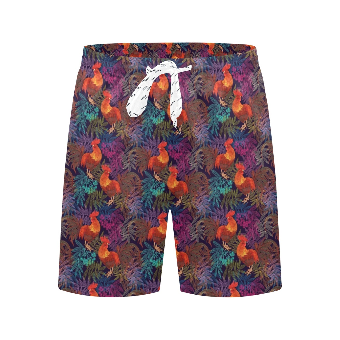 Rooster Print Style Men's Swim Trunks Beach Shorts
