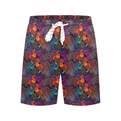 Rooster Print Style Men's Swim Trunks Beach Shorts