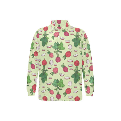 Radish Pattern Print Design A04 Long Sleeve Polo Shirt For Men's
