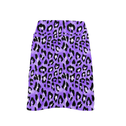 Leopard Purple Skin Print 17" Golf & Pickleball Skort with Pockets