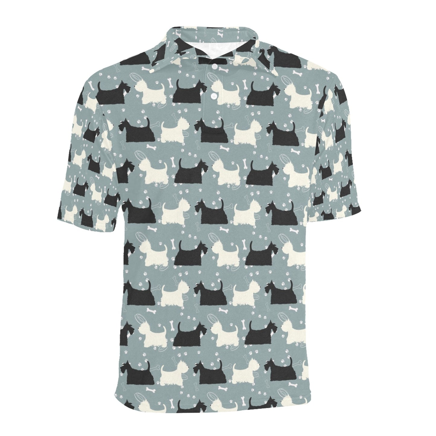 Scottish Terriers Print Design LKS301 Men Polo Shirt