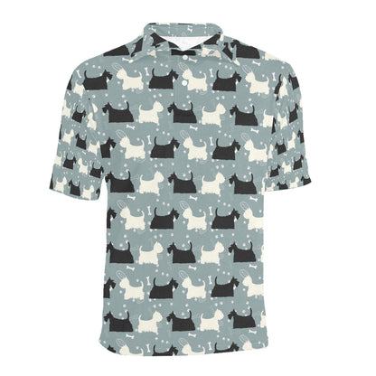 Scottish Terriers Print Design LKS301 Men Polo Shirt