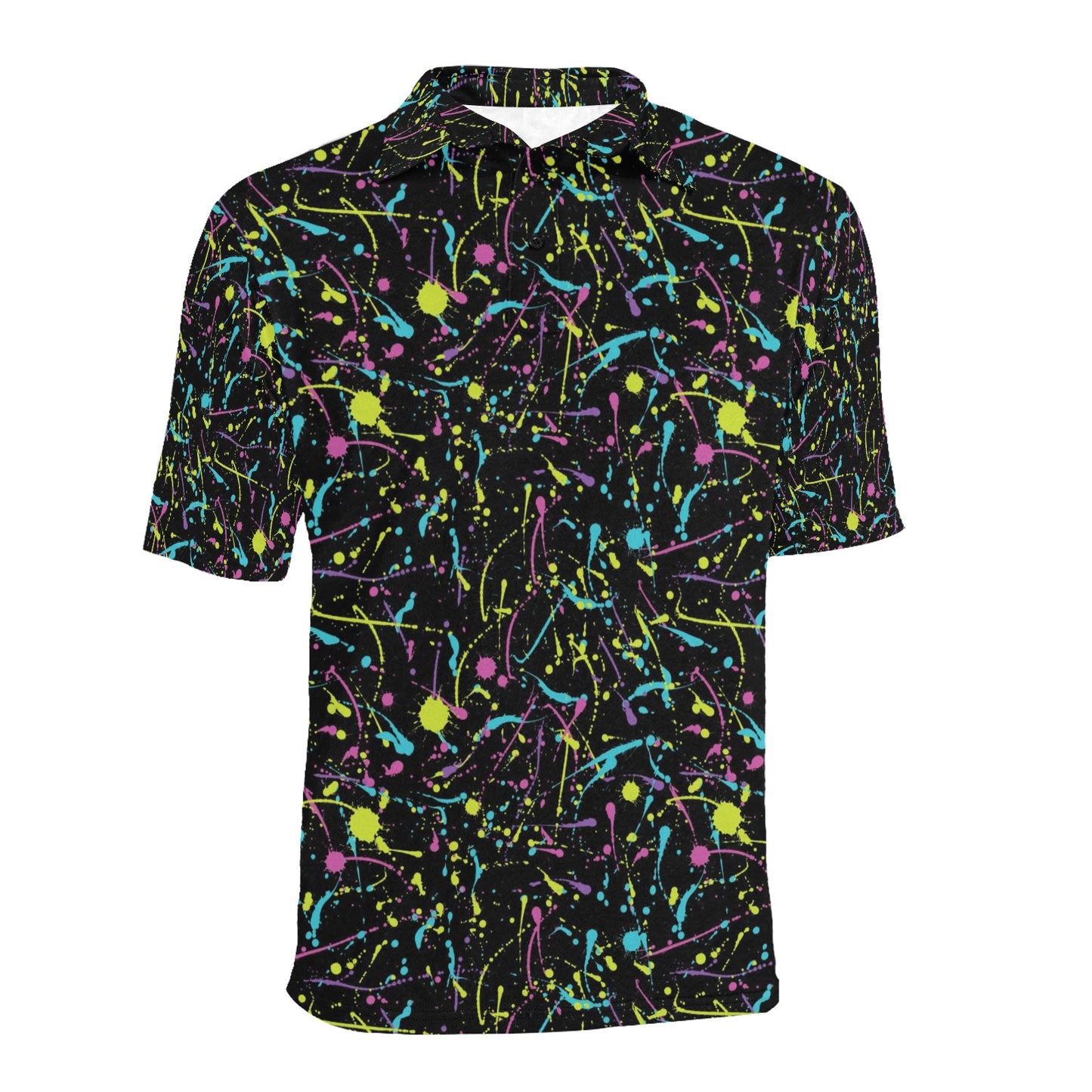 Splatter Multicolor Print Design LKS302 Men Polo Shirt