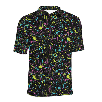 Splatter Multicolor Print Design LKS302 Men Polo Shirt