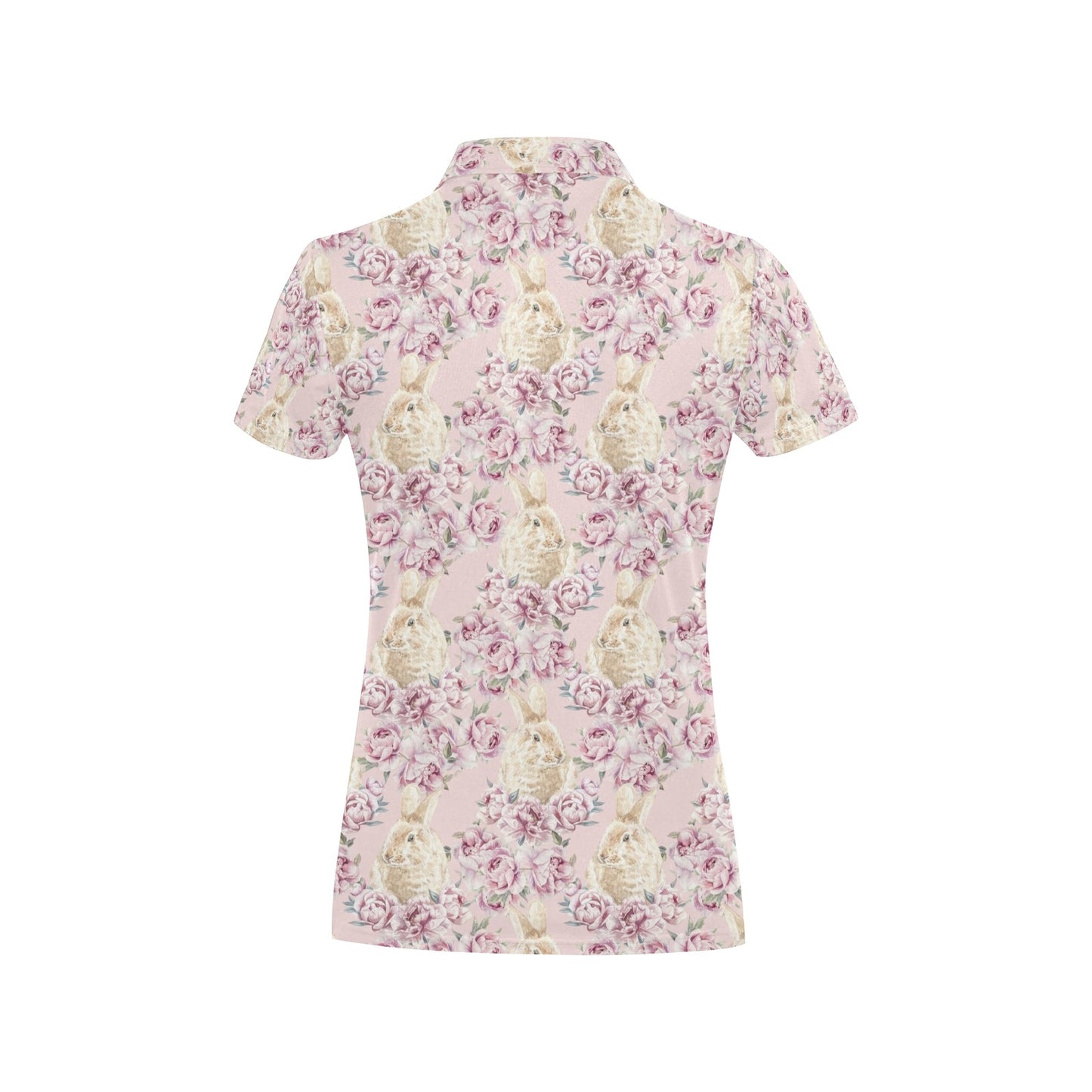 Rabbit Print Design LKS403 Women's Polo Shirt