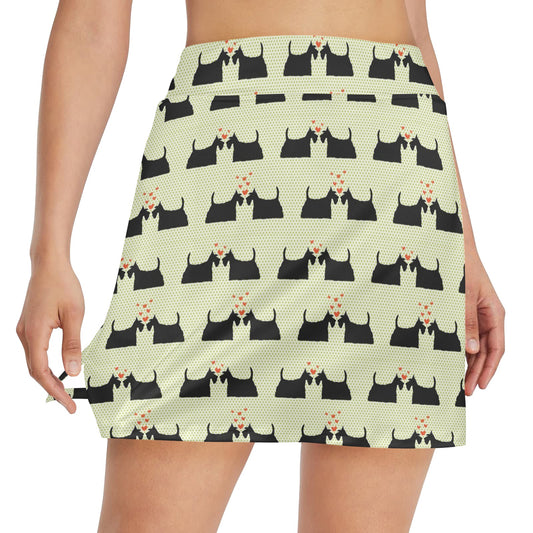Scottish Terriers Print Design LKS304 17" Golf & Pickleball Skort with Pockets