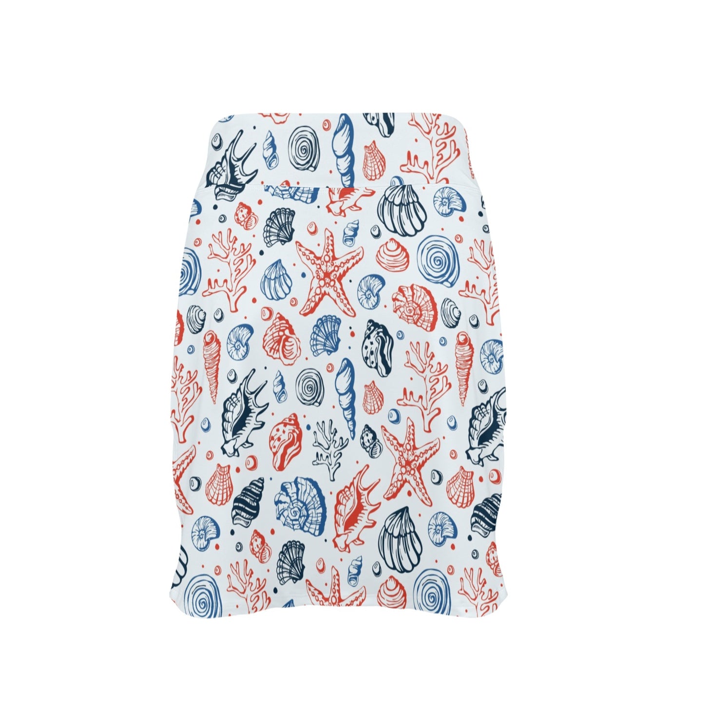 Seashell Print Design LKS307 17" Golf & Pickleball Skort with Pockets
