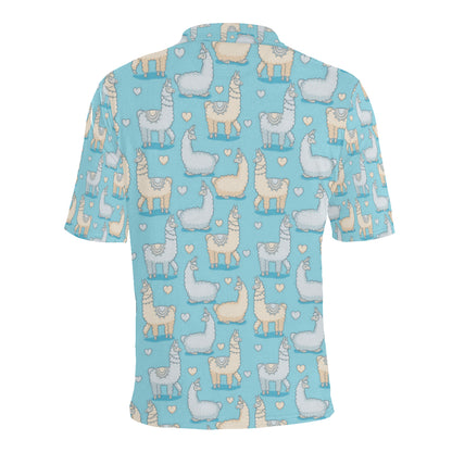 Alpaca Pattern Print Design 06 Men Polo Shirt