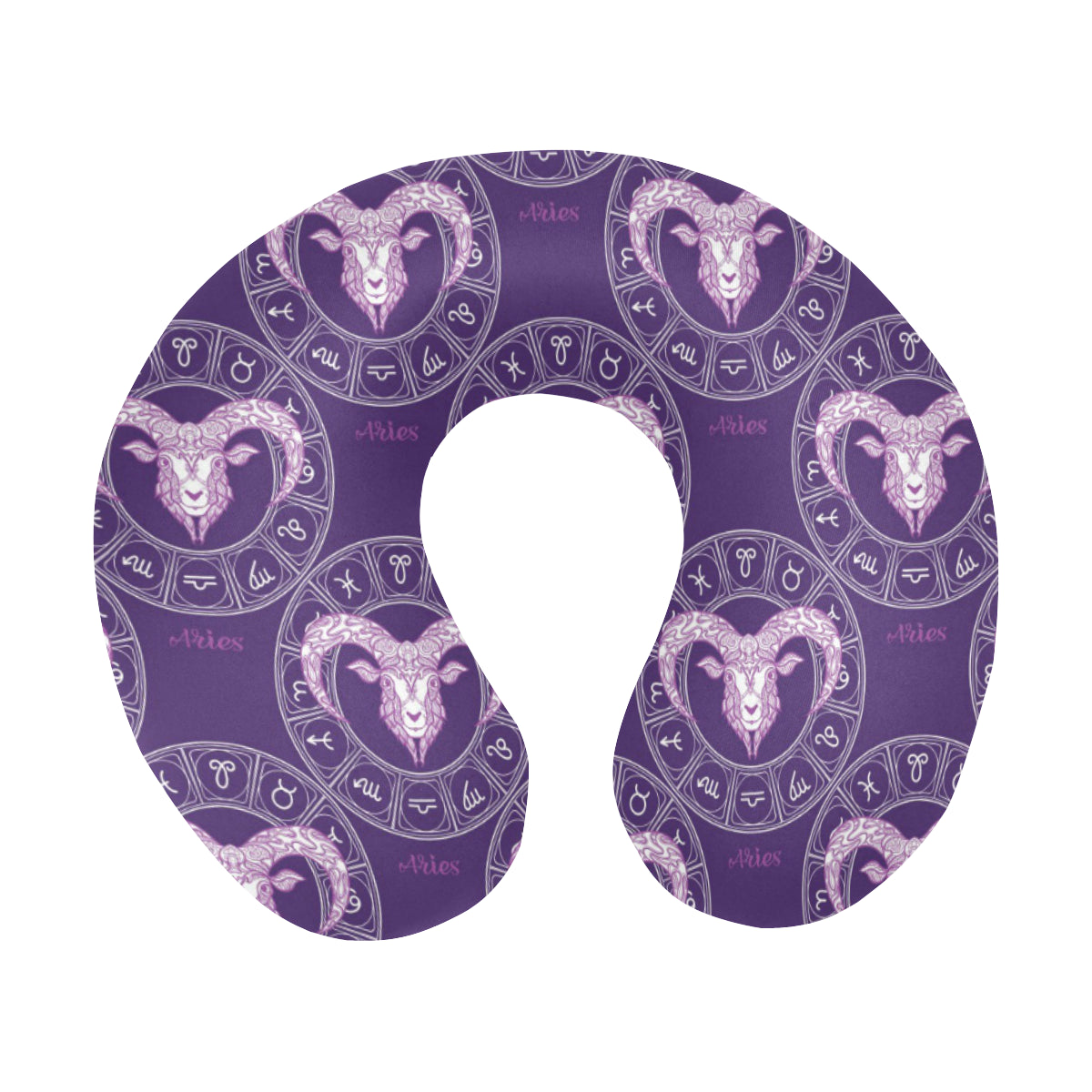 Aries Zodiac Pattern Print Design 02 U-Shaped Travel Neck Pillow