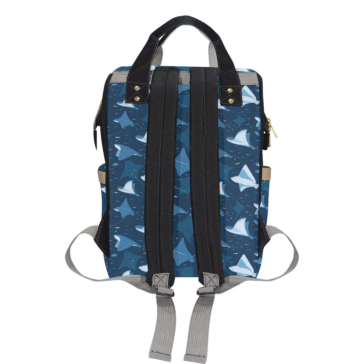 Manta Ray Pattern Print Design 02 Diaper Bag Backpack