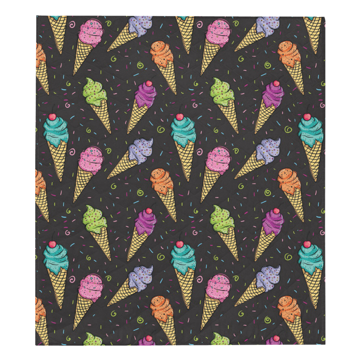 Ice Cream Pattern Print Design IC06 Premium Quilt