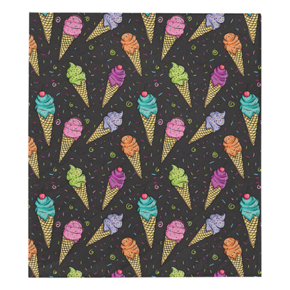 Ice Cream Pattern Print Design IC06 Premium Quilt