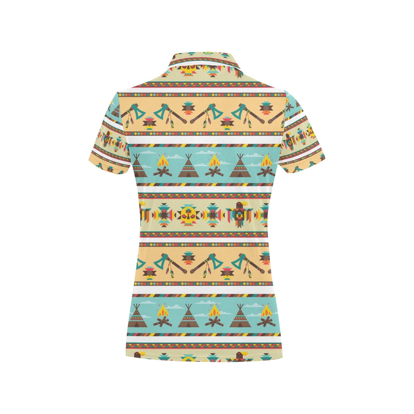 American indian Life Pattern Women's Polo Shirt