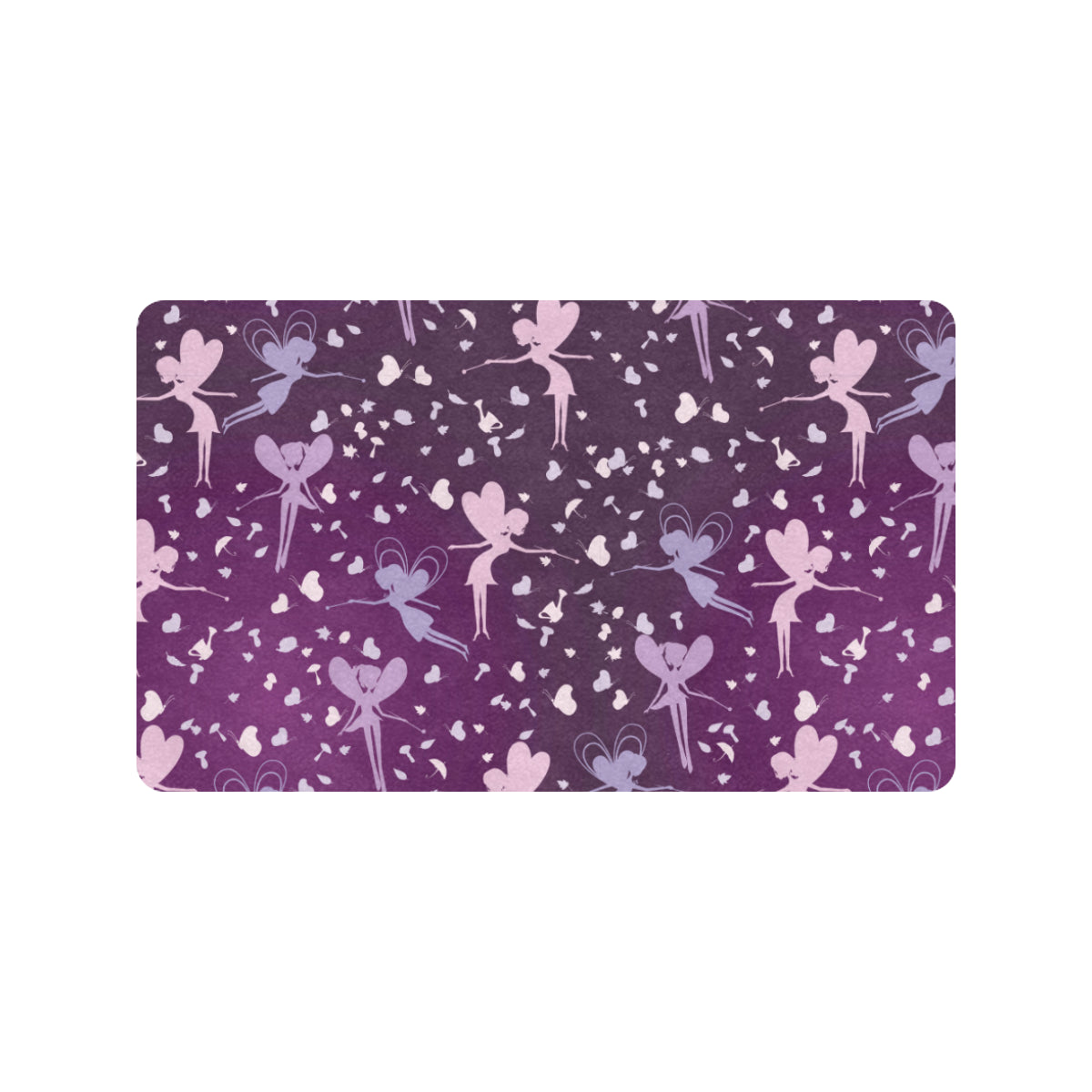 Fairy Pink Print Pattern Rubber Doormat