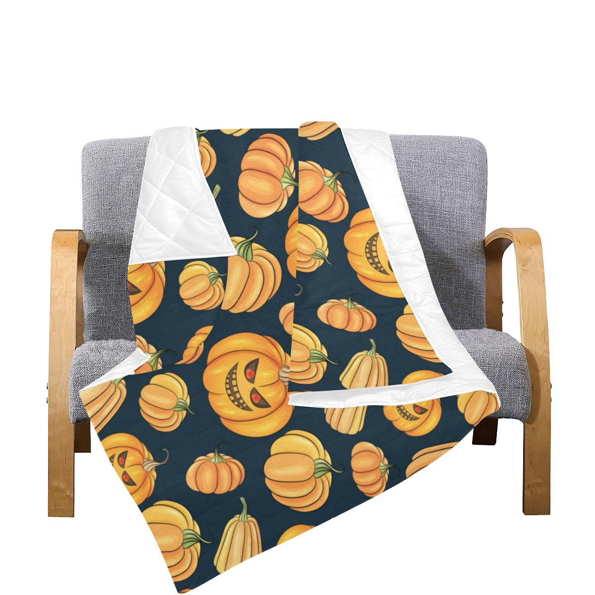 Pumpkin Halloween Pattern Print Design A04 Premium Quilt