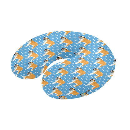 Bulldogs Pattern Print Design 06 U-Shaped Travel Neck Pillow