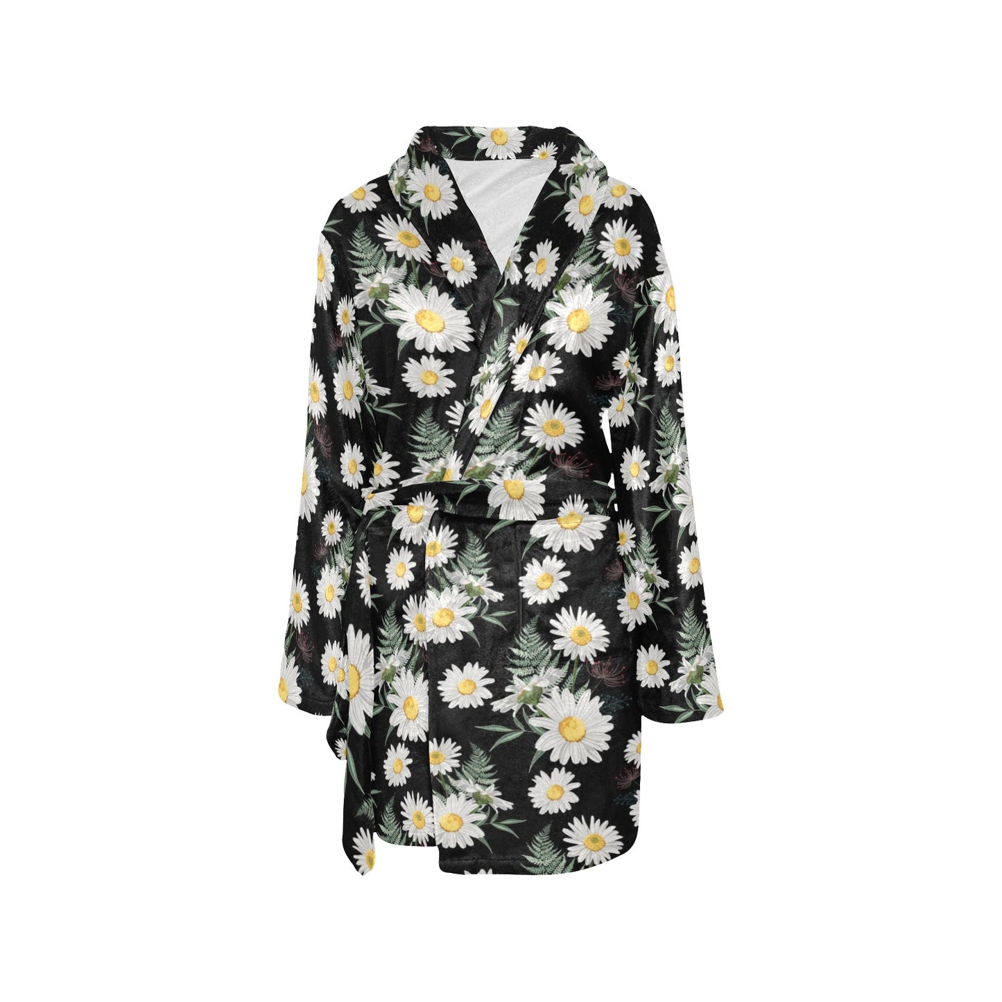 Daisy Pattern Print Design DS07 Women's Fleece Robe
