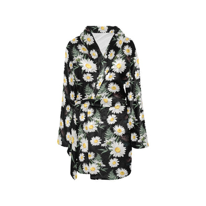 Daisy Pattern Print Design DS07 Women's Fleece Robe