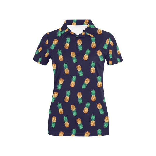 Pineapple Pattern Women's Polo Shirt