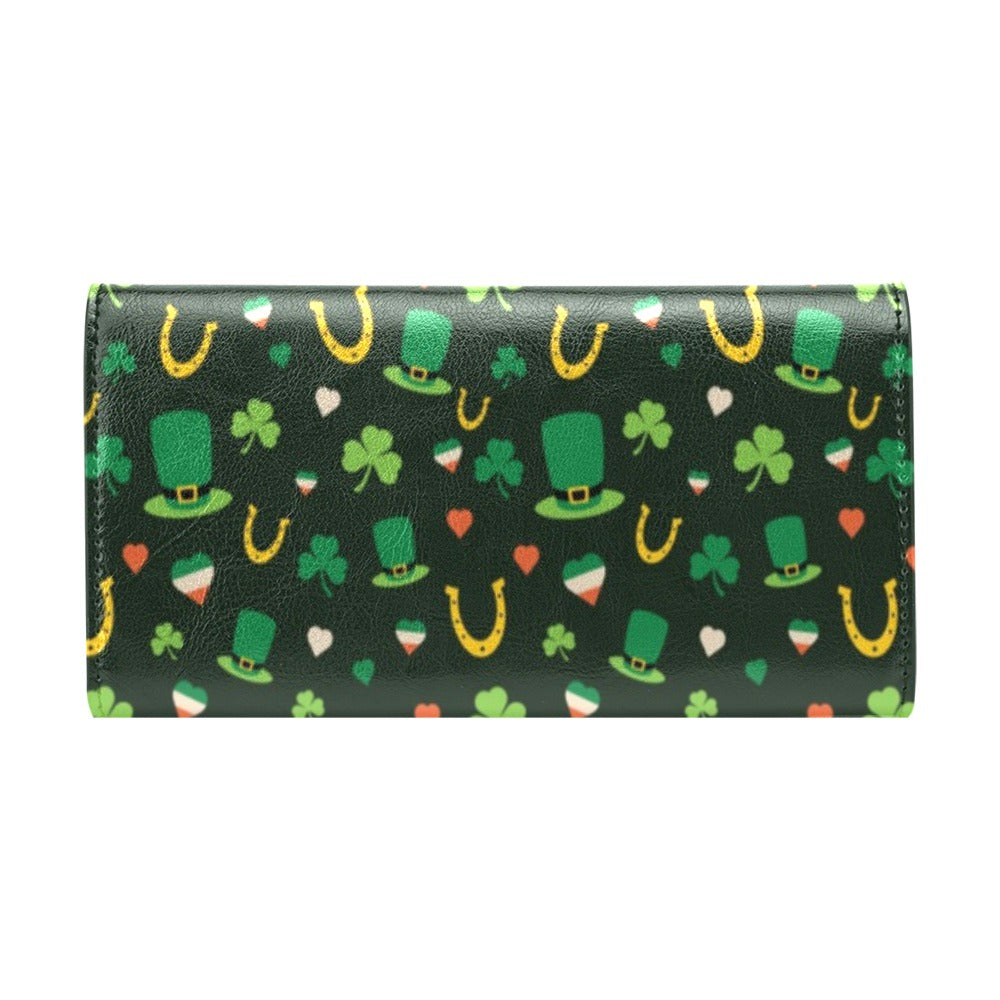 Shamrock Print Design LKS308 Women's Trifold Wallet