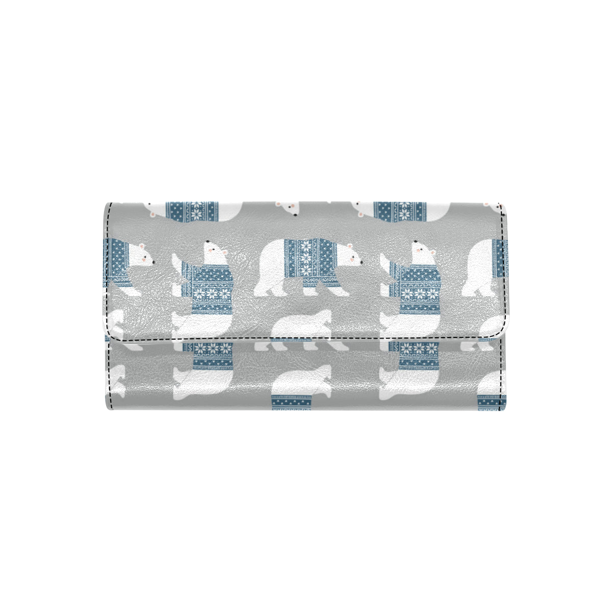 Polar Bear Pattern Print Design A03 Women's Trifold Wallet