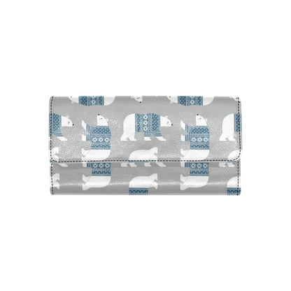 Polar Bear Pattern Print Design A03 Women's Trifold Wallet