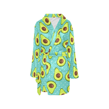 Avocado Pattern Print Design AC012 Women's Fleece Robe
