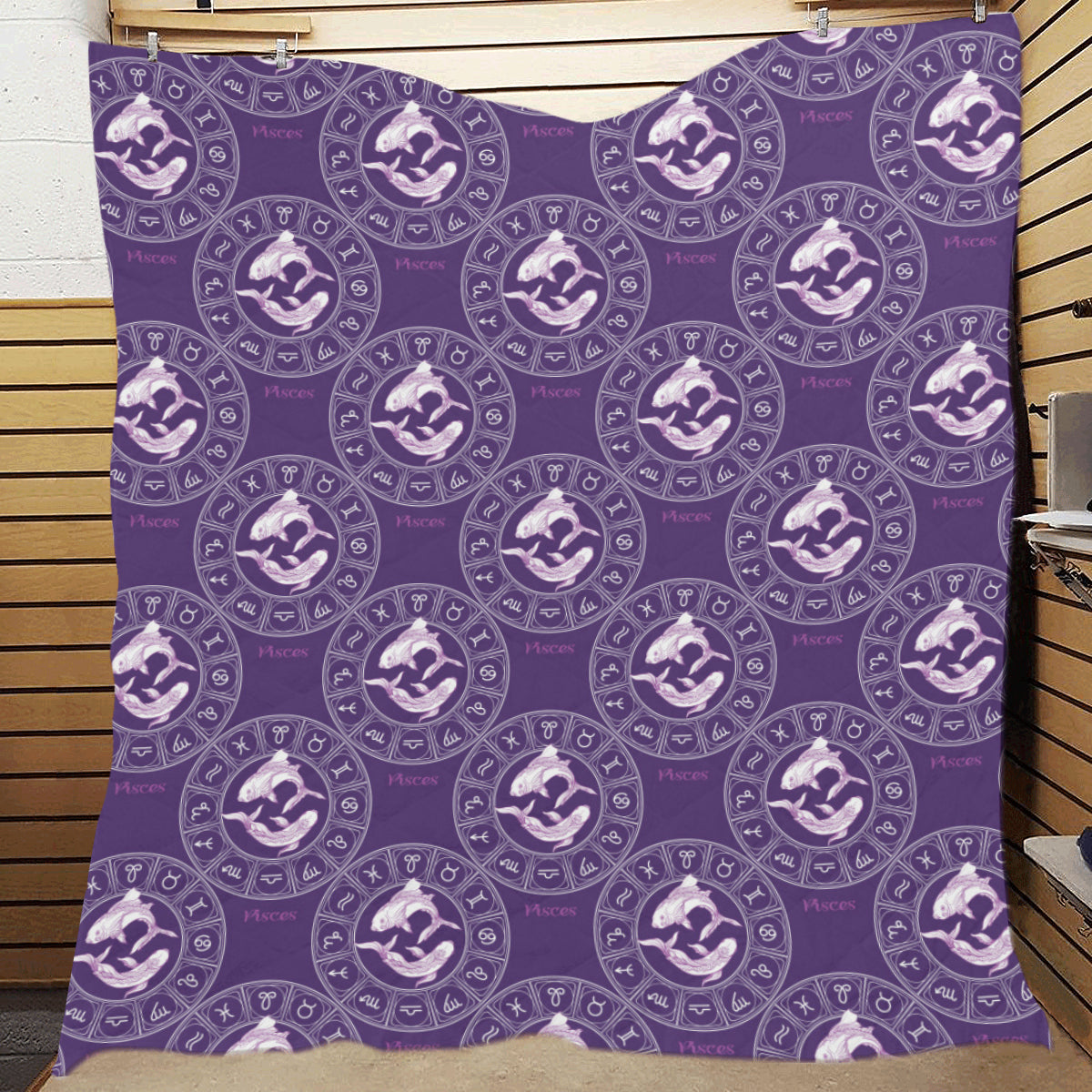 Pisces Pattern Print Design A02 Premium Quilt