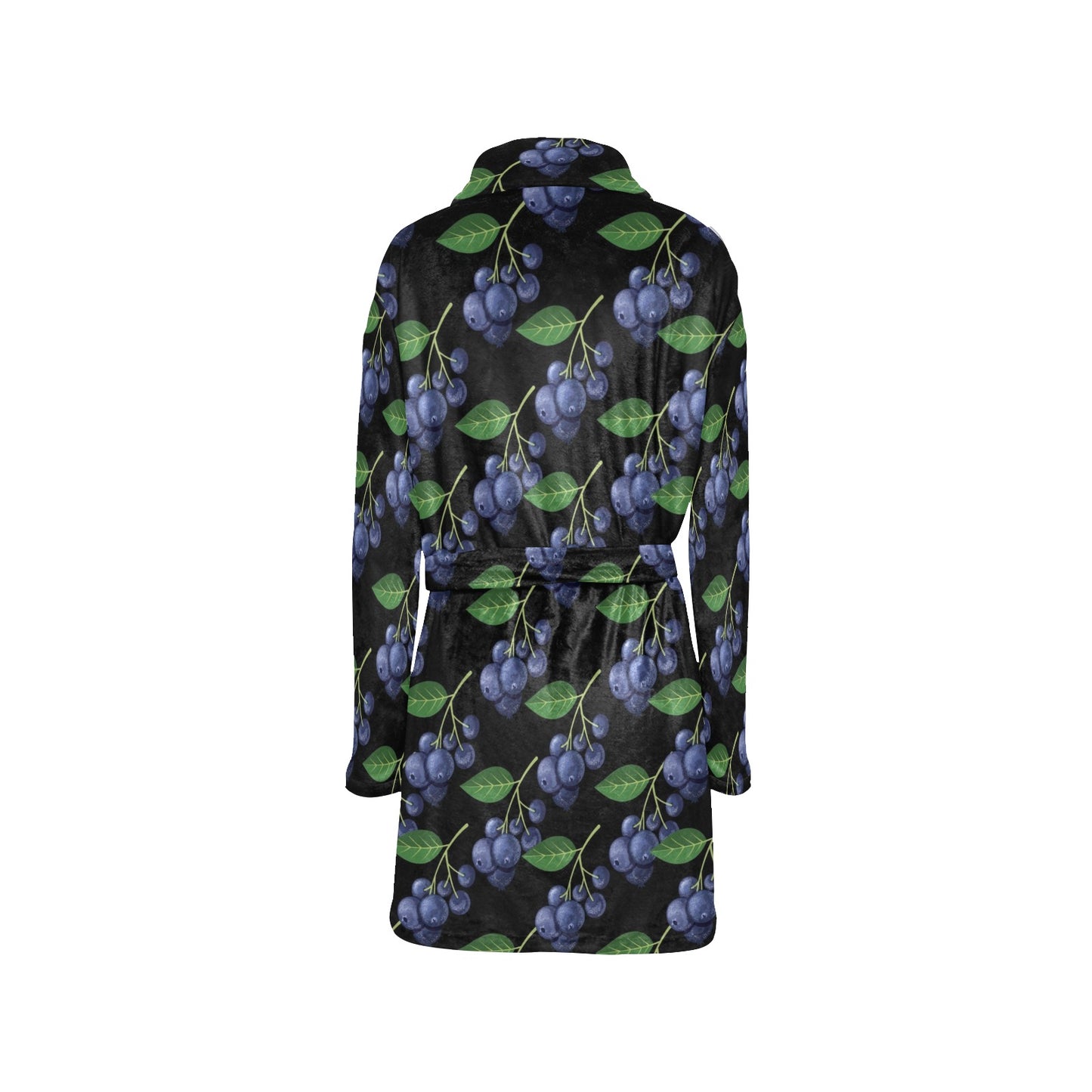 Blueberry Pattern Print Design BB01 Women's Fleece Robe