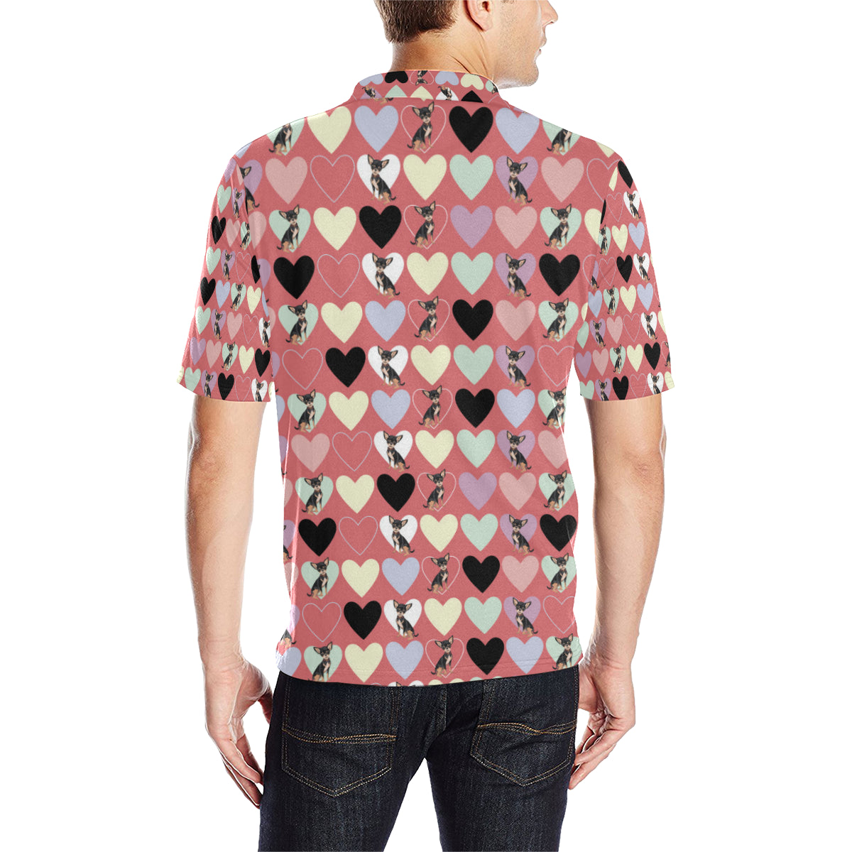 Chihuahua Pattern Print Design 01 Men Polo Shirt
