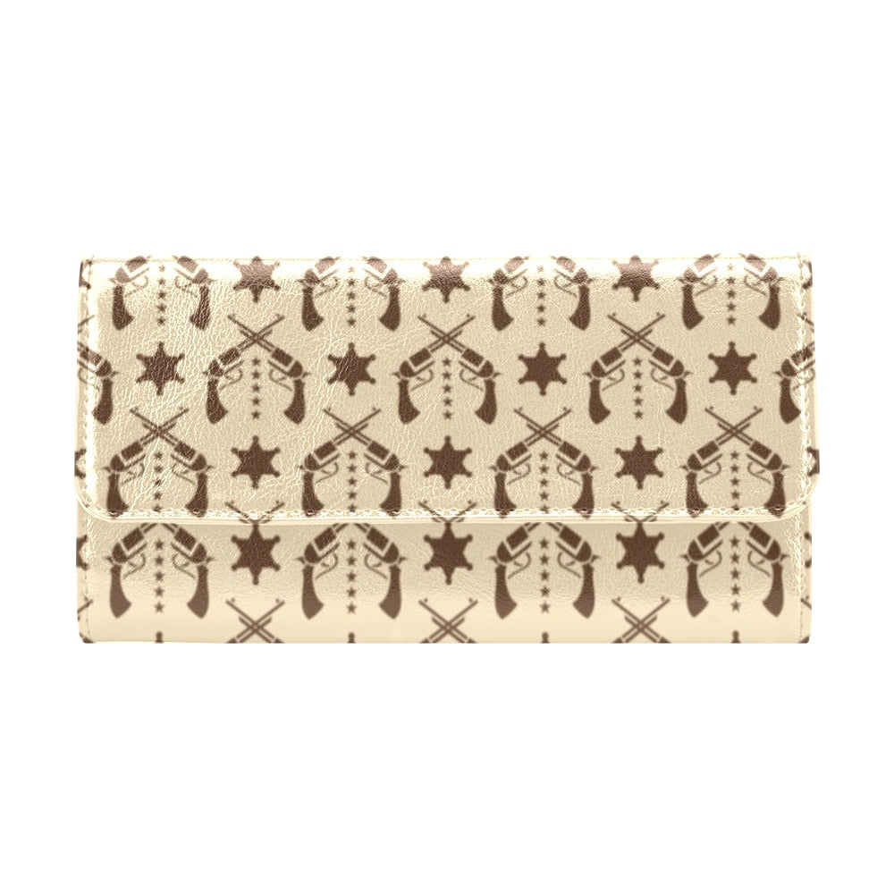 Western Cowboy Print Design LKS302 Women's Trifold Wallet