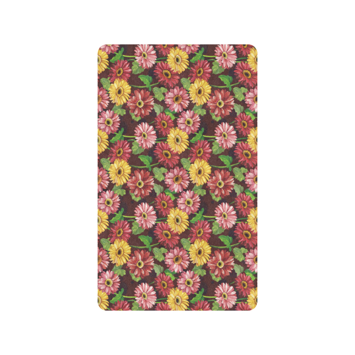 Daisy Gerbera Print Pattern Rubber Doormat