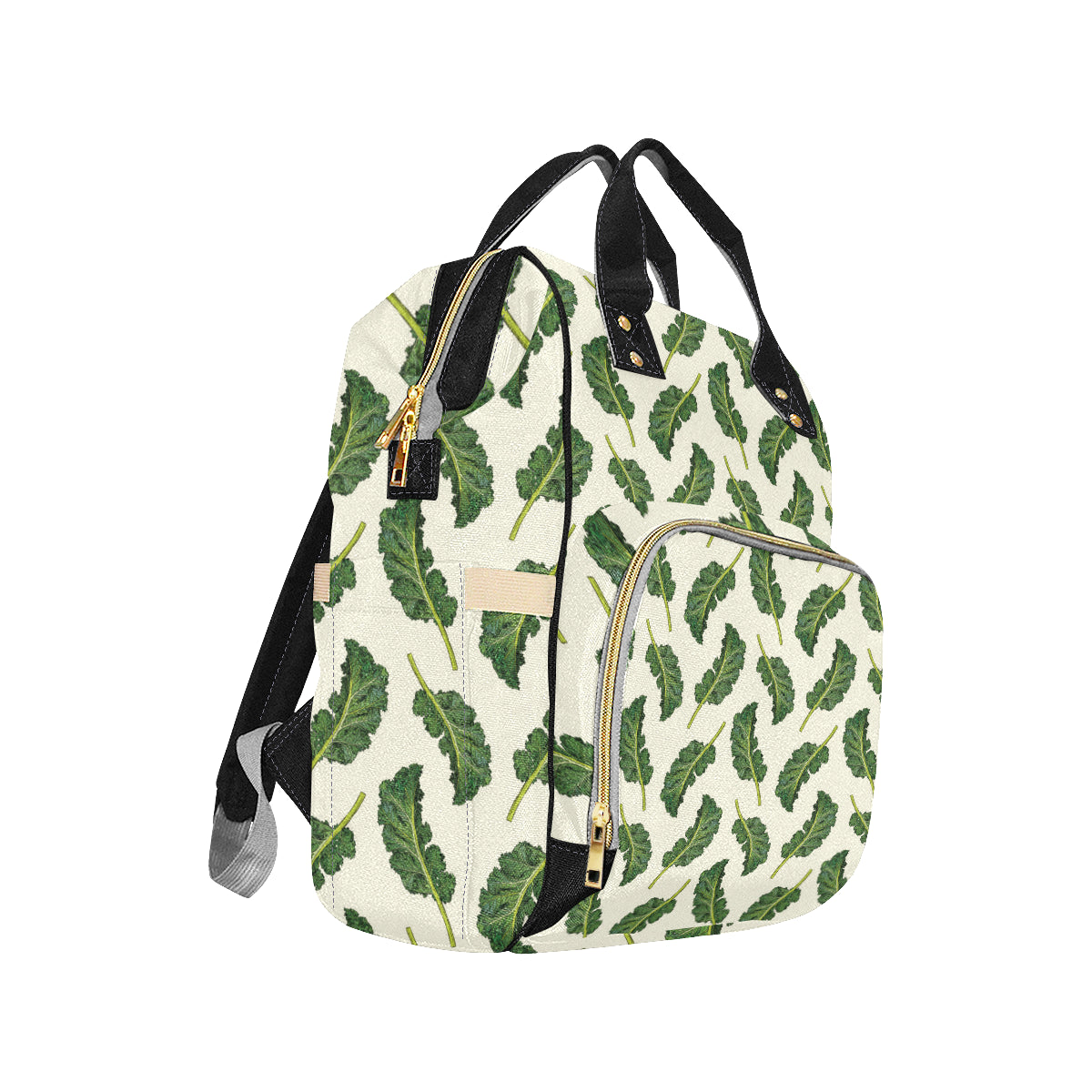 Kale Pattern Print Design 03 Diaper Bag Backpack