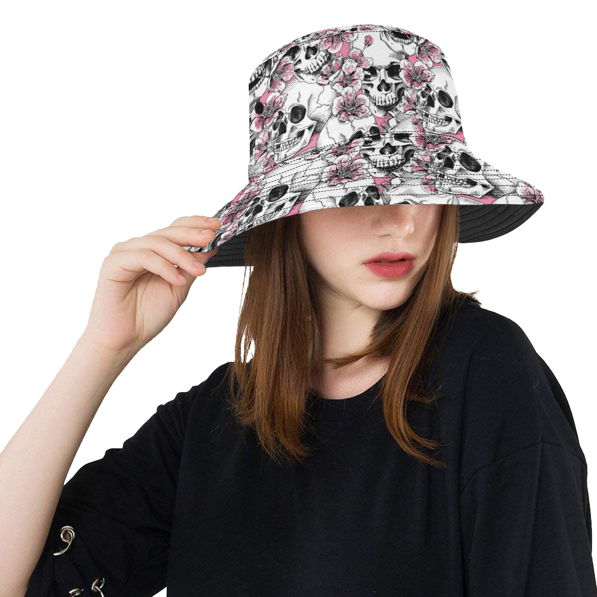 Cherry Blossom Pattern Print Design CB03 Unisex Bucket Hat