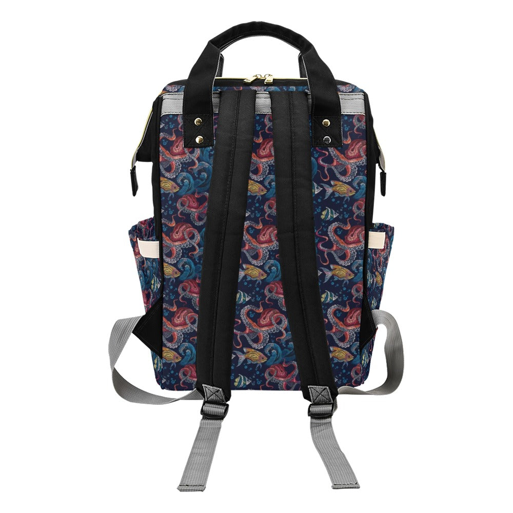 Underwater Giant Squid Print Design LKS302 Diaper Bag Backpack