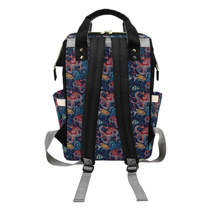 Underwater Giant Squid Print Design LKS302 Diaper Bag Backpack
