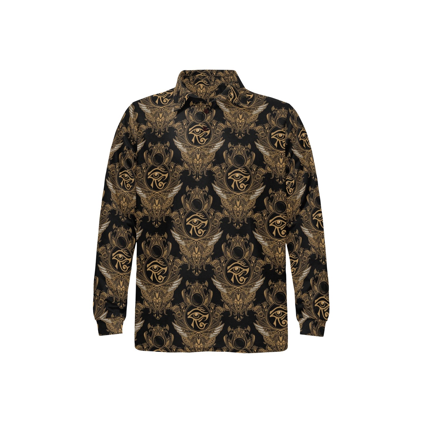 Eye of Horus Mandala Style Long Sleeve Polo Shirt For Men's