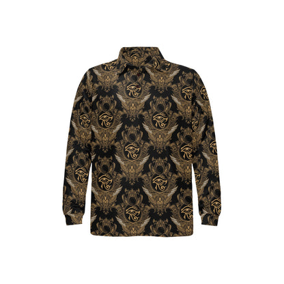 Eye of Horus Mandala Style Long Sleeve Polo Shirt For Men's