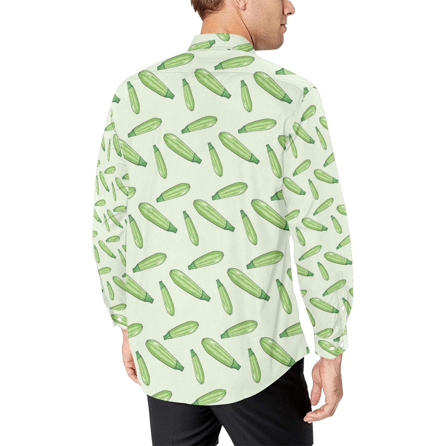 Zucchini Print Design LKS302 Men's Long Sleeve Dress Shirt