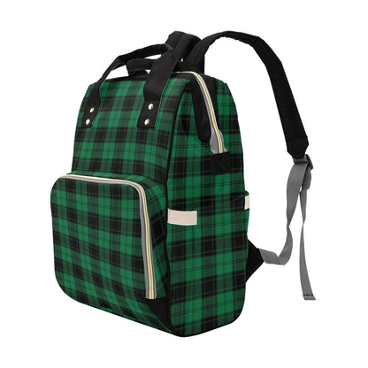 Tartan Green Print Design LKS302 Diaper Bag Backpack