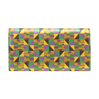 Kente Triangle Design African Print Women's Trifold Wallet