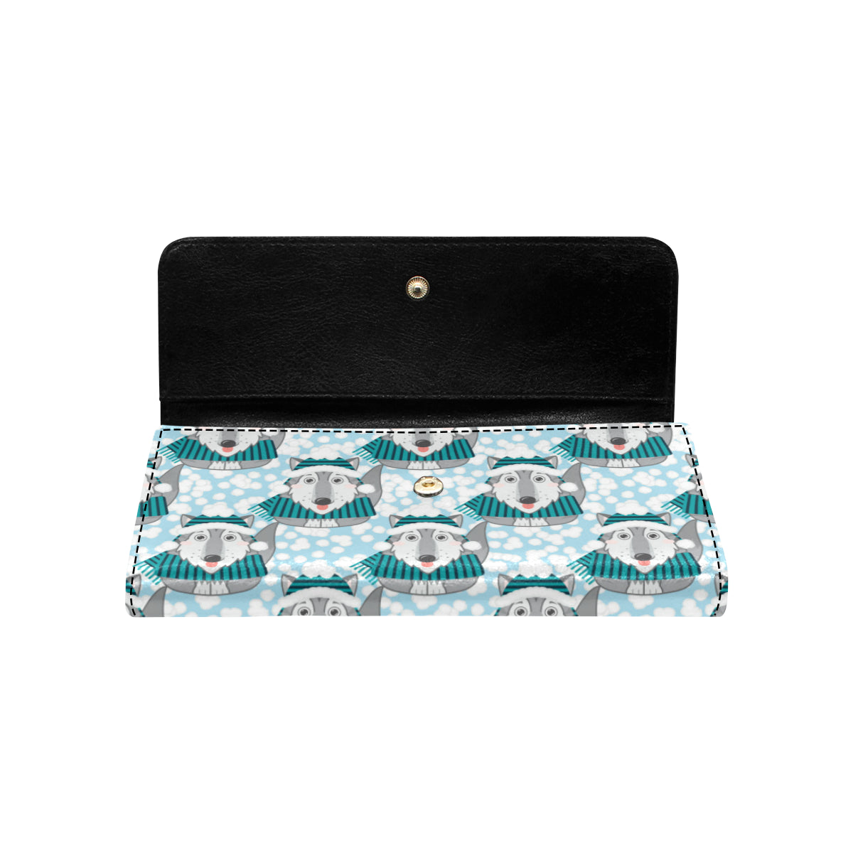 Alaskan Malamute Pattern Print Design 01 Women's Trifold Wallet